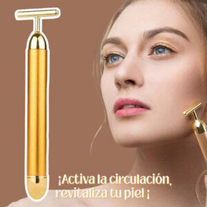 Masajeador Facial Dorado con Efecto Elevador